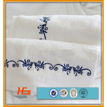 Best Quality Embroidery 21S Snow White Cotton Barh Towel